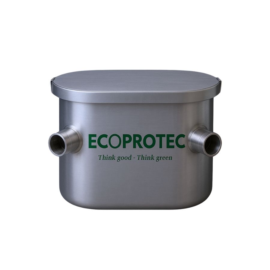 Bể tách dầu mỡ inox bo tròn 25L Ecoprotec